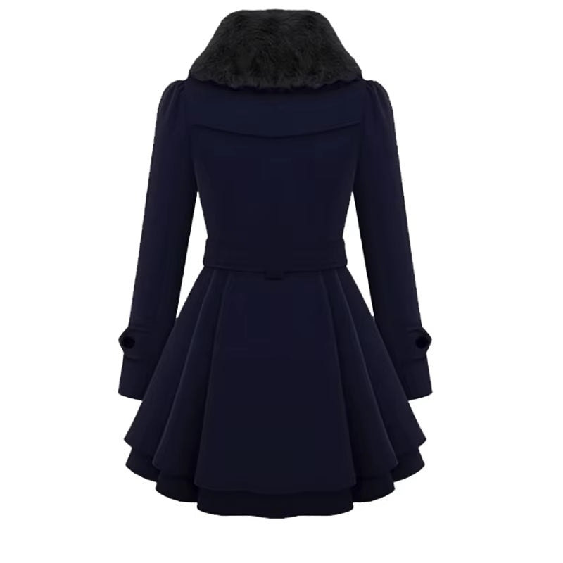 Longline Winter Coat Women Tailored Fit Layered Hem