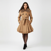 Longline Winter Coat Women Tailored Fit Layered Hem