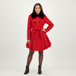 Longline Winter Coat Women Tailored Fit Layered Hem
