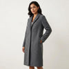 Coat Women Long Open Front Lapel Collar Straight Fit