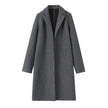 Coat Women Long Open Front Lapel Collar Straight Fit