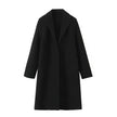 Coat Women Long Open Front Lapel Collar Straight Fit