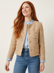 Blazer Women Cropped Textured Fabric Decorative Buttons