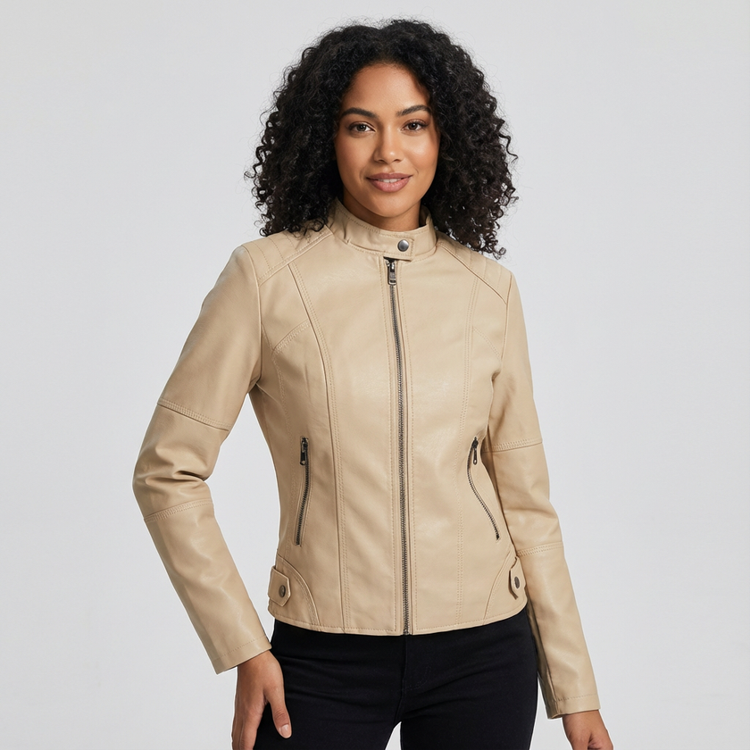 Leather Jacket Women Tailored Fit Faux Leather Classic