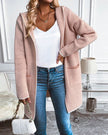Long Cardigan Women Open Front Pockets Soft Mid-Length