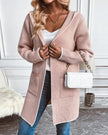 Long Cardigan Women Open Front Pockets Soft Mid-Length