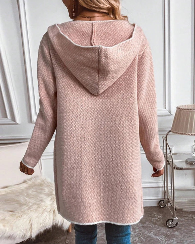 Long Cardigan Women Open Front Pockets Soft Mid-Length