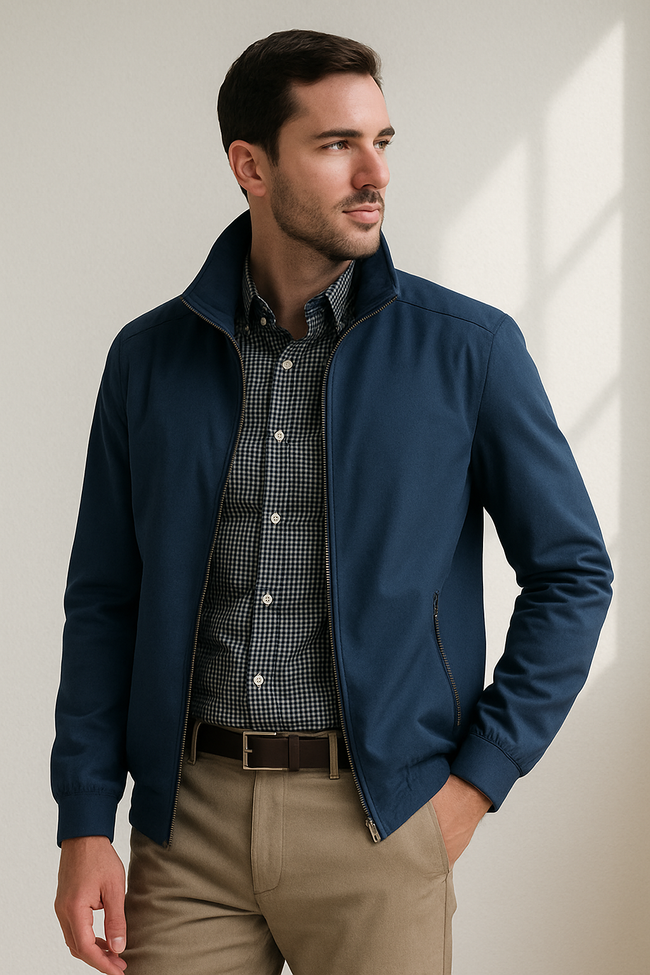 Callum | Stand Collar Zip-Up Jacket for Men