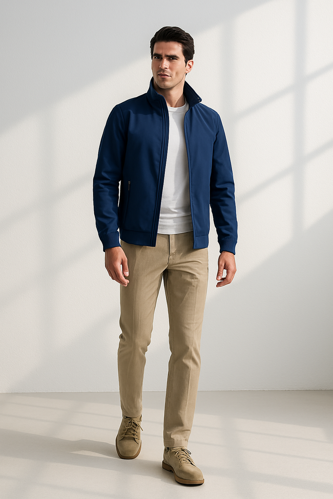 Callum | Stand Collar Zip-Up Jacket for Men