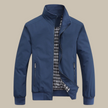 Lightweight Jacket Men Zip Front Stand-Up Collar Elastic Cuffs