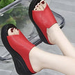 FJØRNA women's orthopedic slip-on shoes with wedge heels, featuring supportive design and comfortable fit, shown in a stylish profile.
