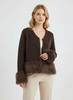 Jacket Women Faux Fur Trim Short Length Elegant