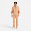 Men's summer matching set with lightweight shirt and trousers by FJØRNA, stylish and comfortable men's set for warm weather.