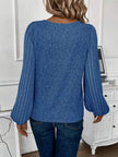 Knit Sweater Women V-Neck Fine-Gauge Soft Long Sleeve