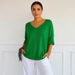 V-Neck Sweater Women, Fine Knit Relaxed Fit with Ribbed Sleeves