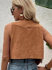 Fringe Gilet Women Suede Look Sleeveless Bohemian Vest