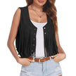 Fringe Gilet Women Suede Look Sleeveless Bohemian Vest