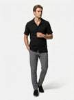 FJØRNA men's classic short-sleeve button-up casual summer shirt, full-body view, lightweight and relaxed fit for warm weather.
