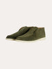 Men's deep green suede loafers by FJØRNA, classic slip-on shoes with a smooth suede finish and comfortable design.