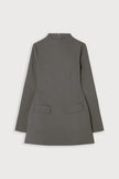 Slate grey FJØRNA split sleeve mini dress, stylish for party or day wear, featuring modern design and comfortable fit.