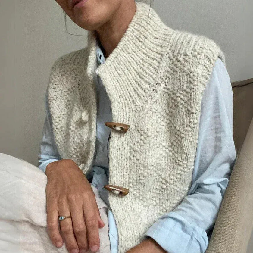 Knit Vest Women Sleeveless Button Front Relaxed Fit