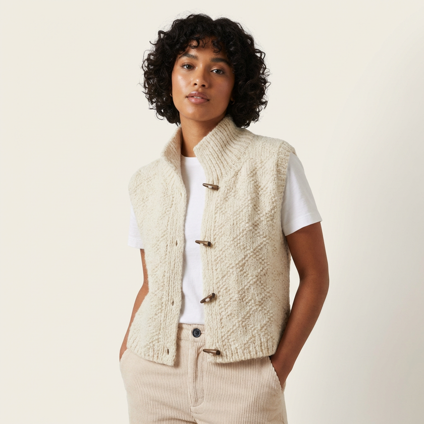 Knit Vest Women Sleeveless Button Front Relaxed Fit