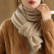 Knit Cardigan Women 2-in-1 Scarf Wrap Soft Open Front