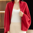 Knit Cardigan Women 2-in-1 Scarf Wrap Soft Open Front