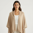 Knit Cardigan Women 2-in-1 Scarf Wrap Soft Open Front