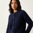 Cable Knit Cardigan Women Button Front Relaxed Fit