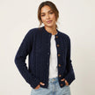 Cable Knit Cardigan Women Button Front Relaxed Fit