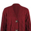 Longline Cable Knit Cardigan Women Button Front