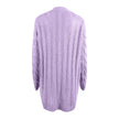 Longline Cable Knit Cardigan Women Button Front