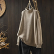 Knit Sweater Women Textured Relaxed Fit High Neck