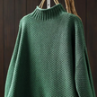 Knit Sweater Women Textured Relaxed Fit High Neck