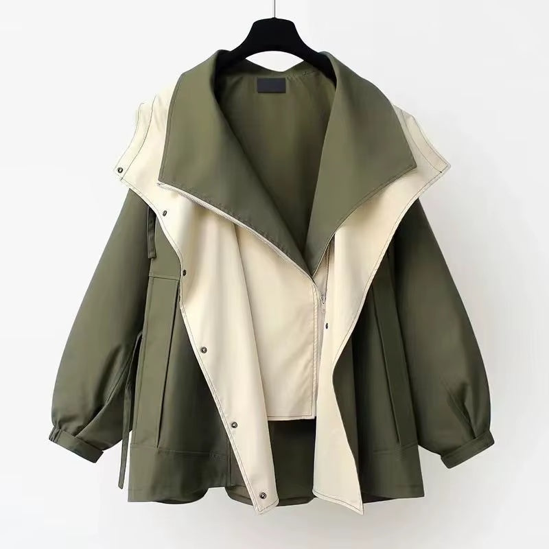 Windbreaker Jacket Women Wrap Front Lightweight Relaxed Fit