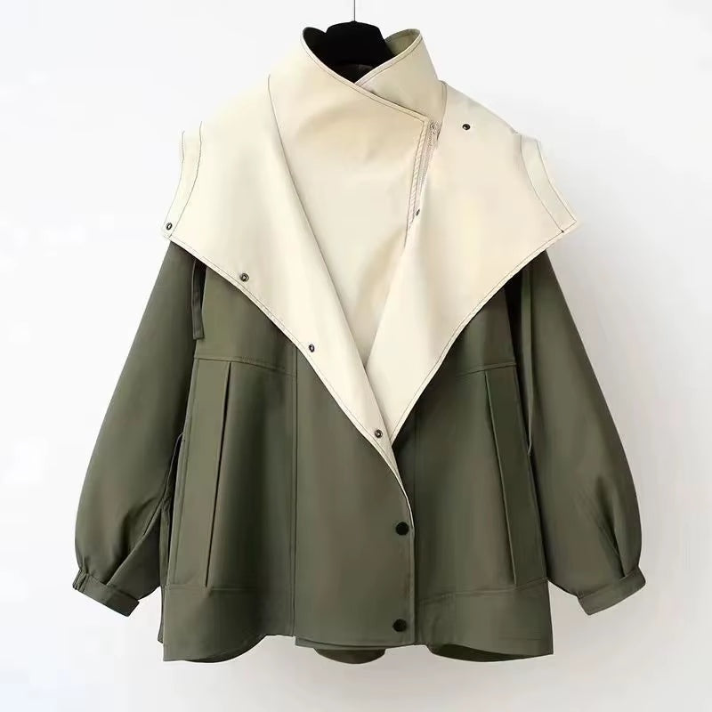 Windbreaker Jacket Women Wrap Front Lightweight Relaxed Fit