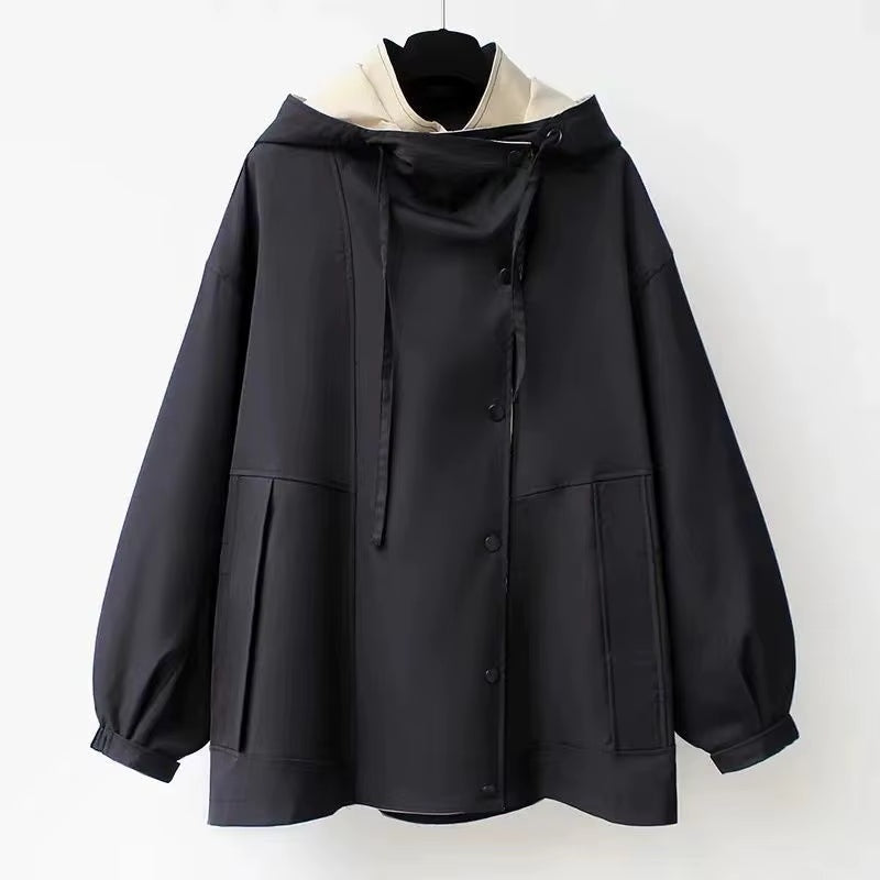 Windbreaker Jacket Women Wrap Front Lightweight Relaxed Fit