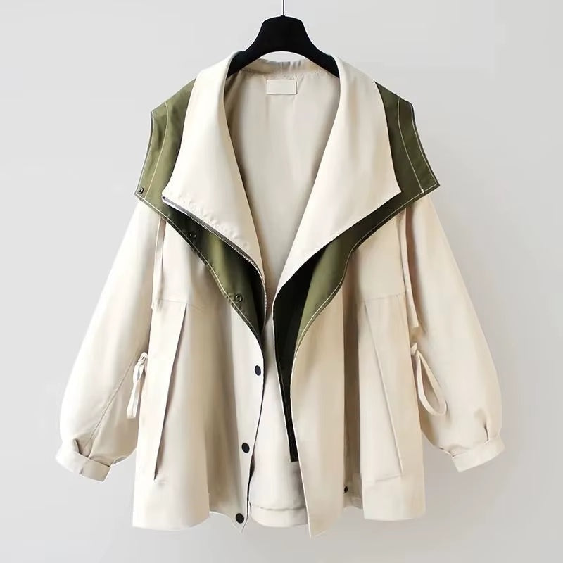 Windbreaker Jacket Women Wrap Front Lightweight Relaxed Fit