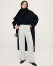 Women's high-waist cotton wide-leg trousers by FJØRNA, loose pull-on pants with a relaxed fit and wide-leg silhouette.
