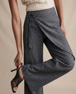 Women’s high-waist cotton wide-leg trousers by FJØRNA, featuring a loose pull-on style and relaxed fit.
