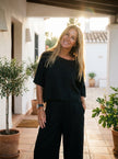 FJØRNA women's summer two-piece linen co-ord set with pockets, lightweight and casual for warm weather wear.