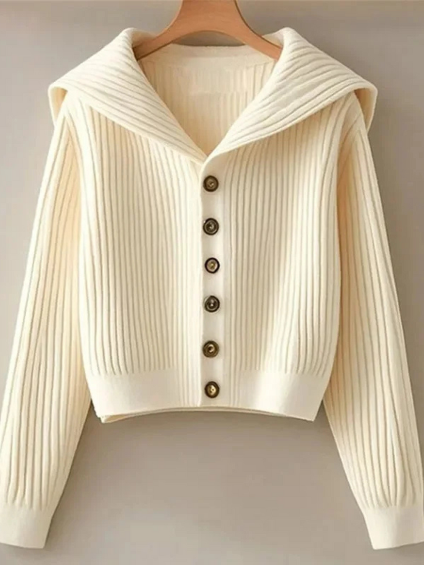 Ribbed Cardigan Women Cropped Button Front Fitted