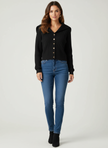 Ribbed Cardigan Women Cropped Button Front Fitted