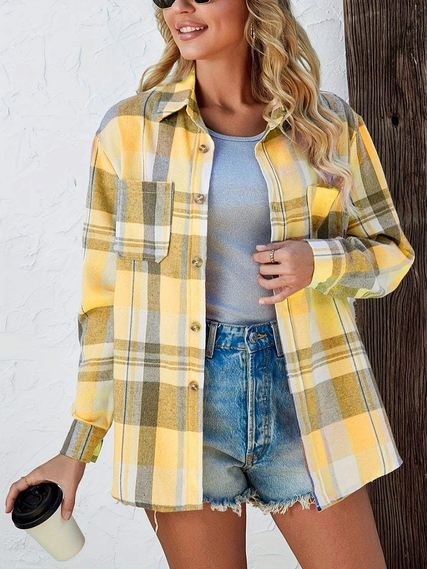 Flannel Shirt Women, Checked Soft-Brushed Relaxed-Fit Shirt