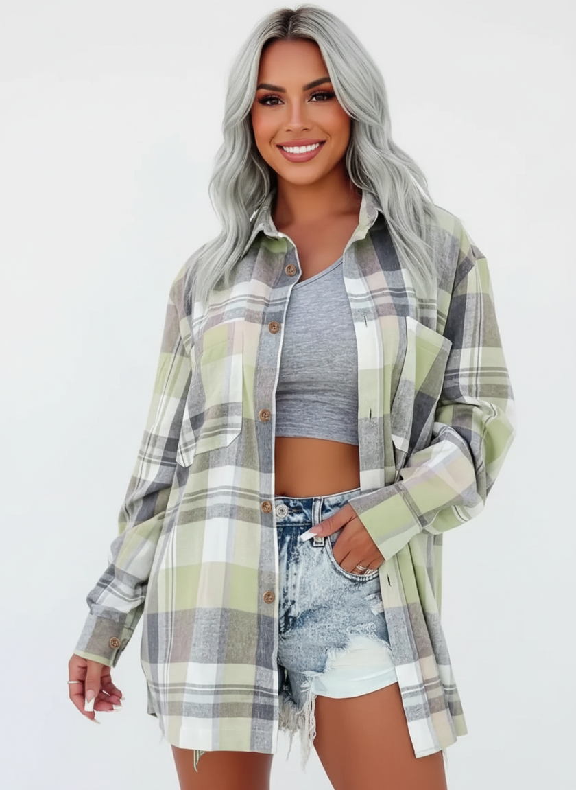 Flannel Shirt Women, Checked Soft-Brushed Relaxed-Fit Shirt