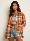 Flannel Shirt Women, Checked Soft-Brushed Relaxed-Fit Shirt