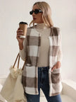 Teddy Vest Women Checked Sleeveless with Pockets