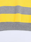 Knit Polo Women Striped Cropped Cotton V-Neck Collar