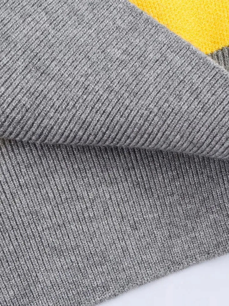 Knit Polo Women Striped Cropped Cotton V-Neck Collar